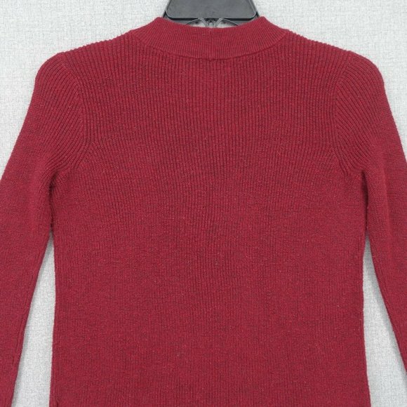 American Eagle Sweater Womens Small Red Long Sleeve Crew Neck Pullover Knit - Picture 5 of 9